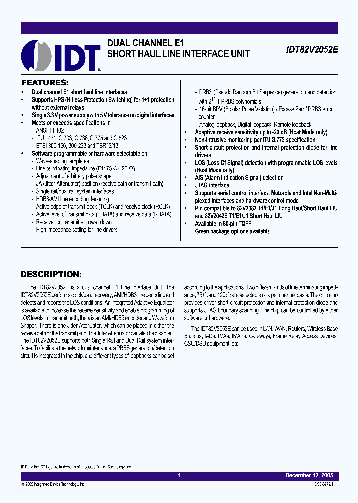 IDT82V2052E_4672527.PDF Datasheet