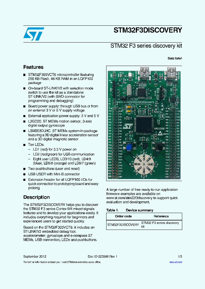 STM32F3DISCOVERY_4699496.PDF Datasheet