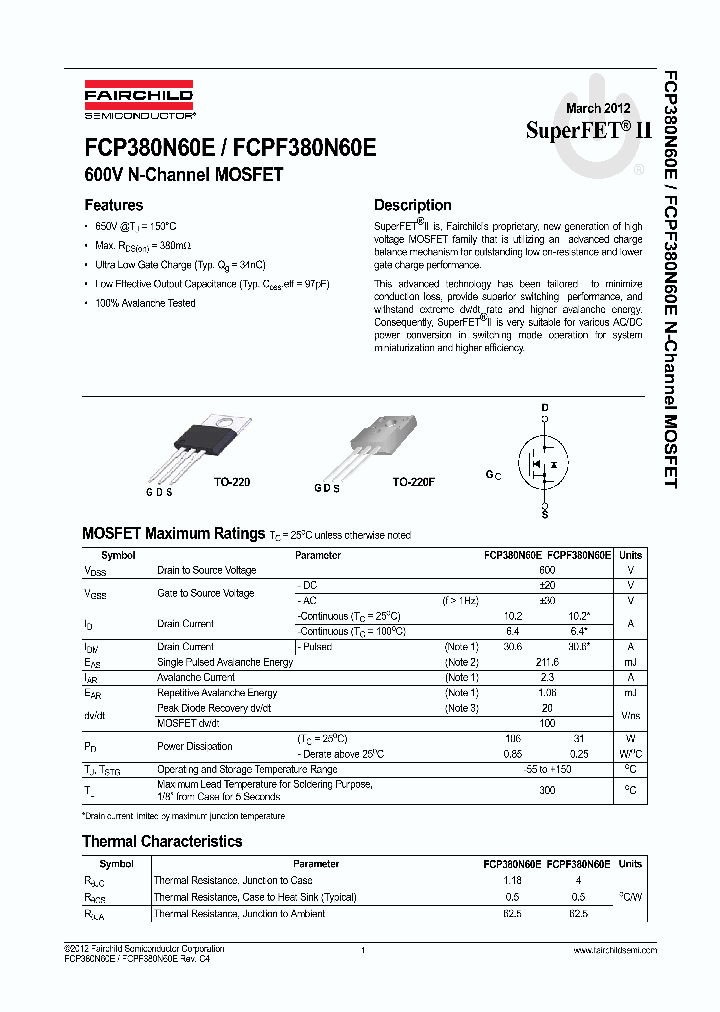 FCPF380N60E_4711223.PDF Datasheet