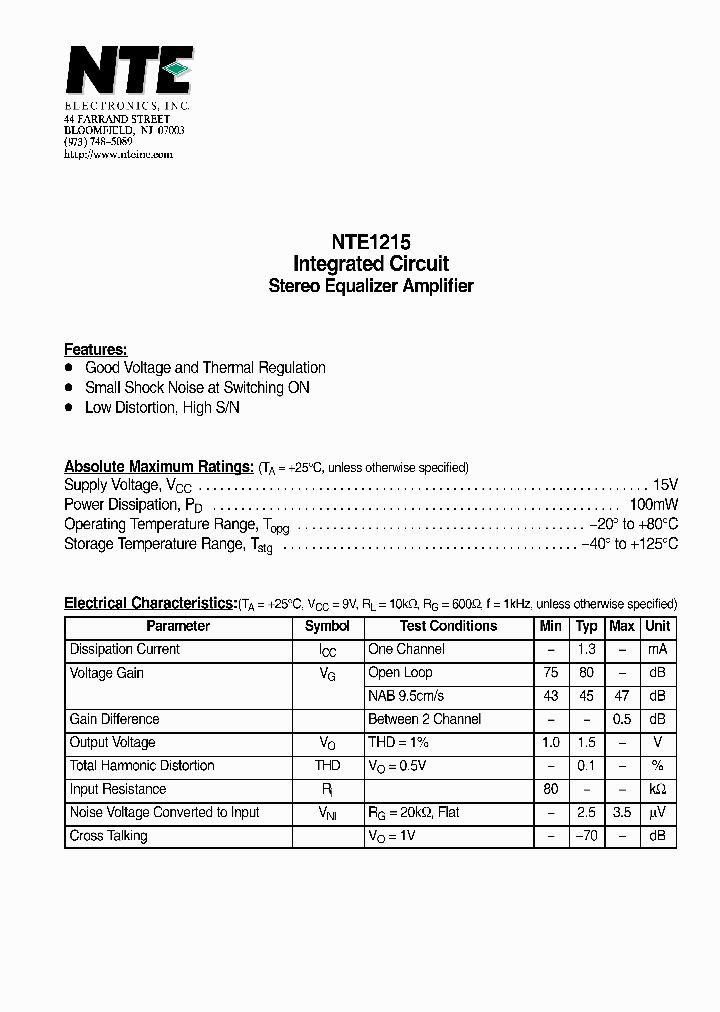 NTE1215_4716973.PDF Datasheet