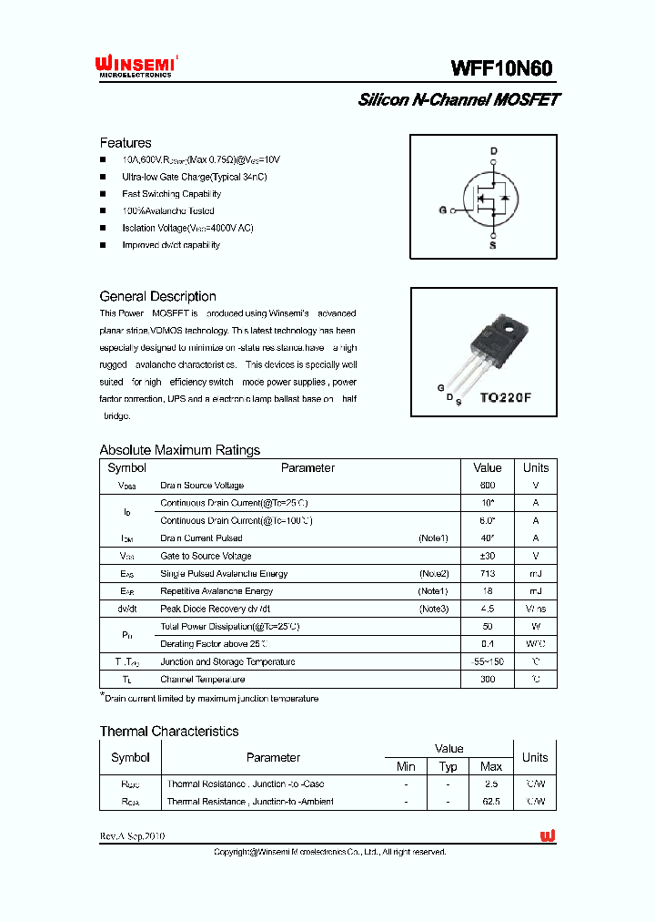 WFF10N60_4721581.PDF Datasheet