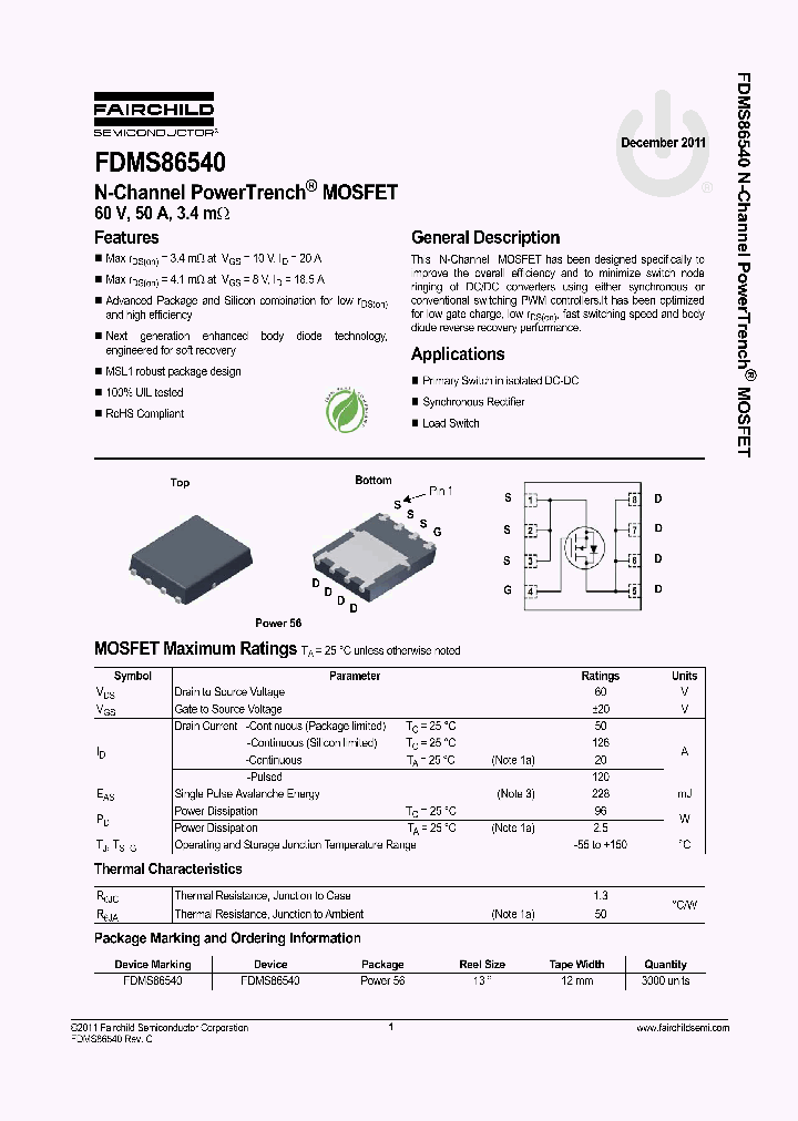 FDMS86540_4732032.PDF Datasheet