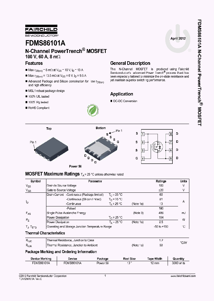 FDMS86101A_4732017.PDF Datasheet