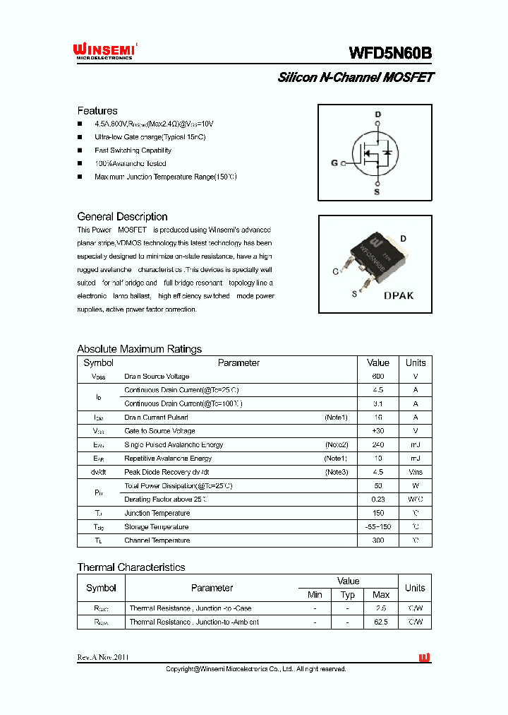 WFD5N60B_4735273.PDF Datasheet