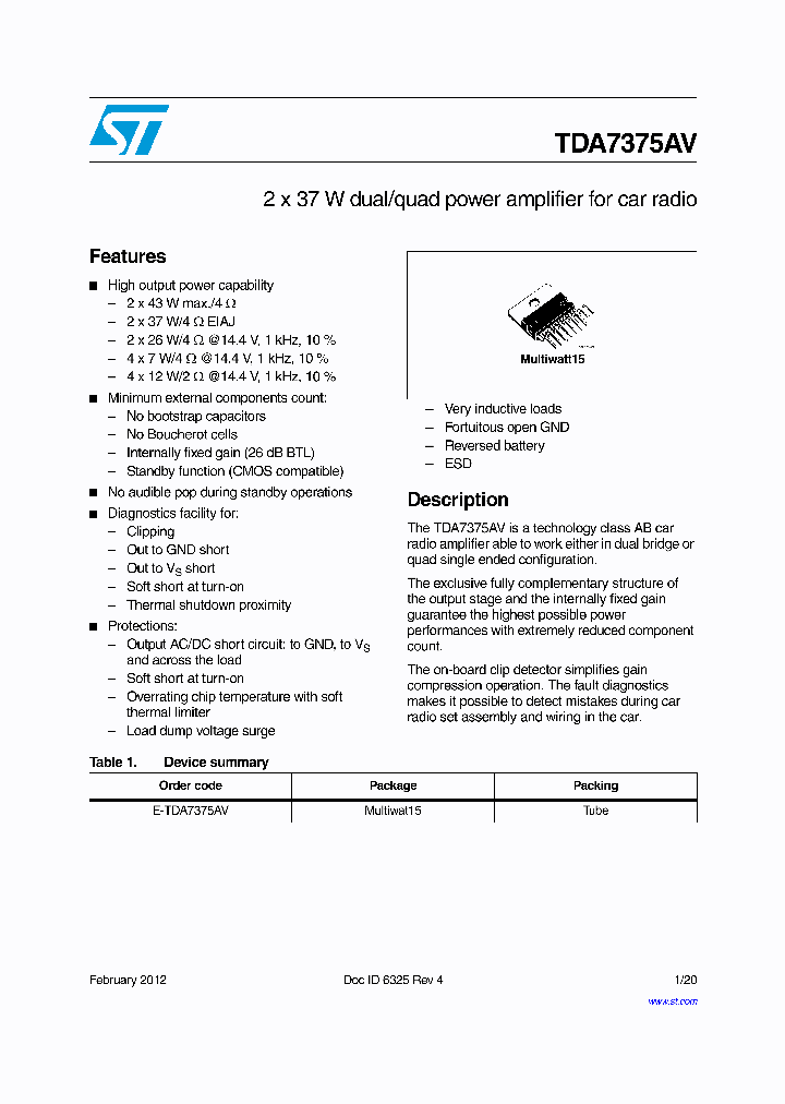 TDA7375AV12_4773994.PDF Datasheet