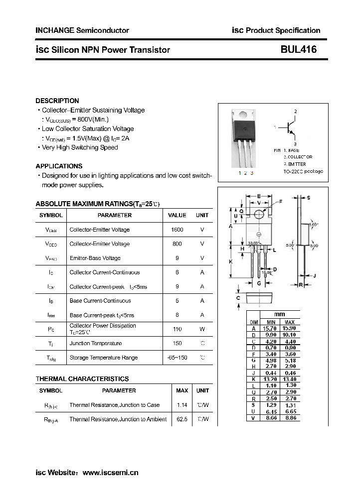 BUL416_4775573.PDF Datasheet