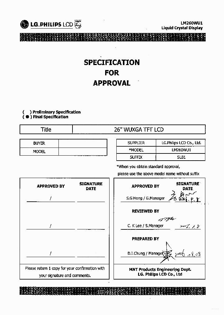 LM260WU1-SLB1_4783637.PDF Datasheet