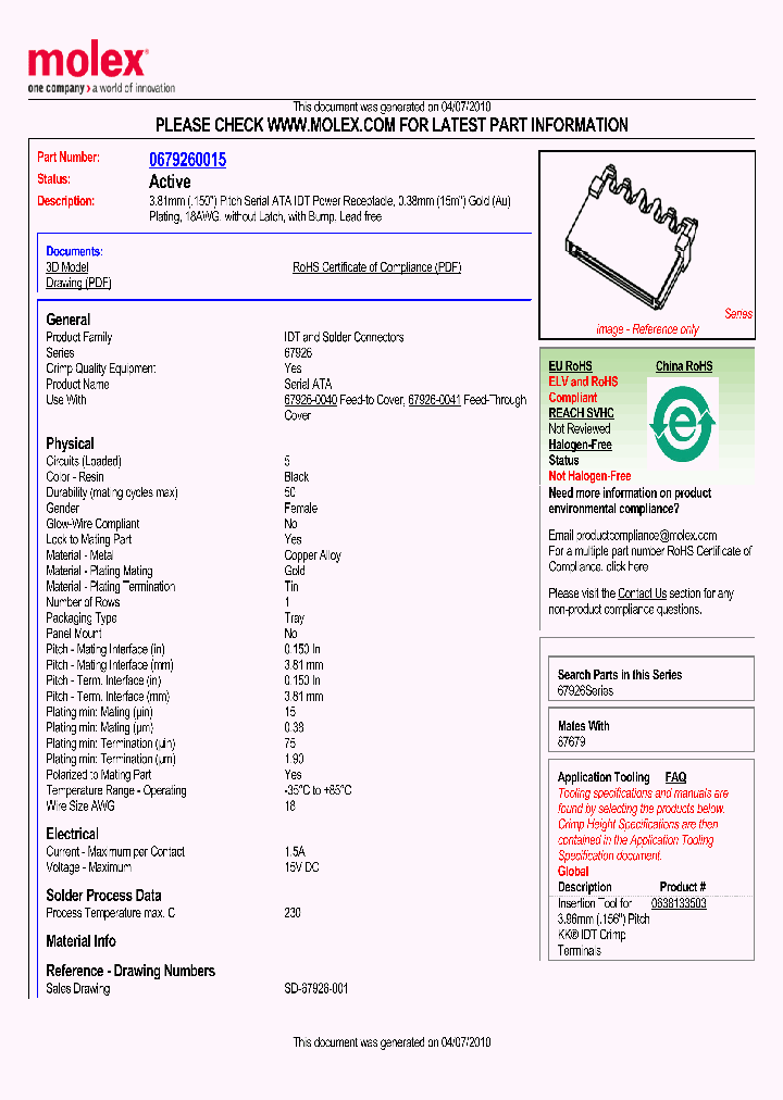 67926-0015_4802917.PDF Datasheet