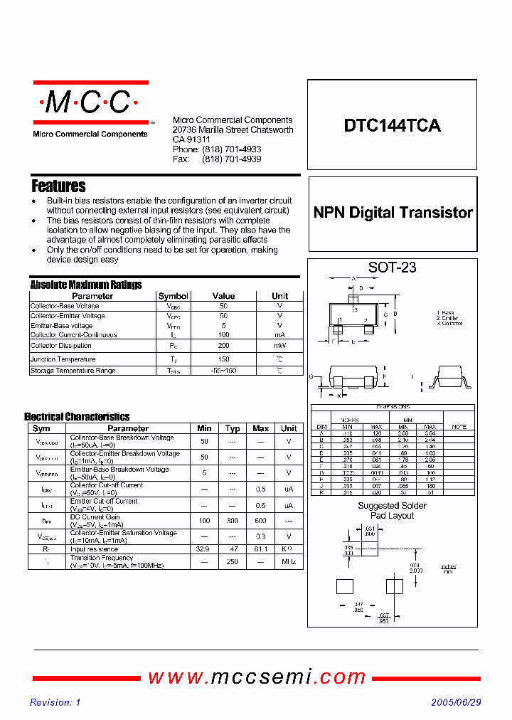 DTC144TCA_4825864.PDF Datasheet