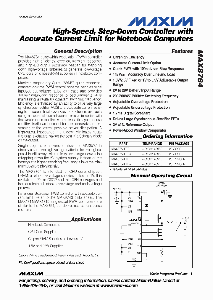 MAX8764_4843540.PDF Datasheet