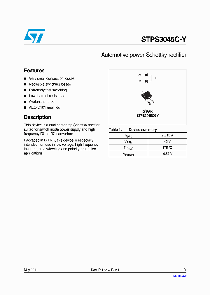 STPS3045C-Y_4846143.PDF Datasheet