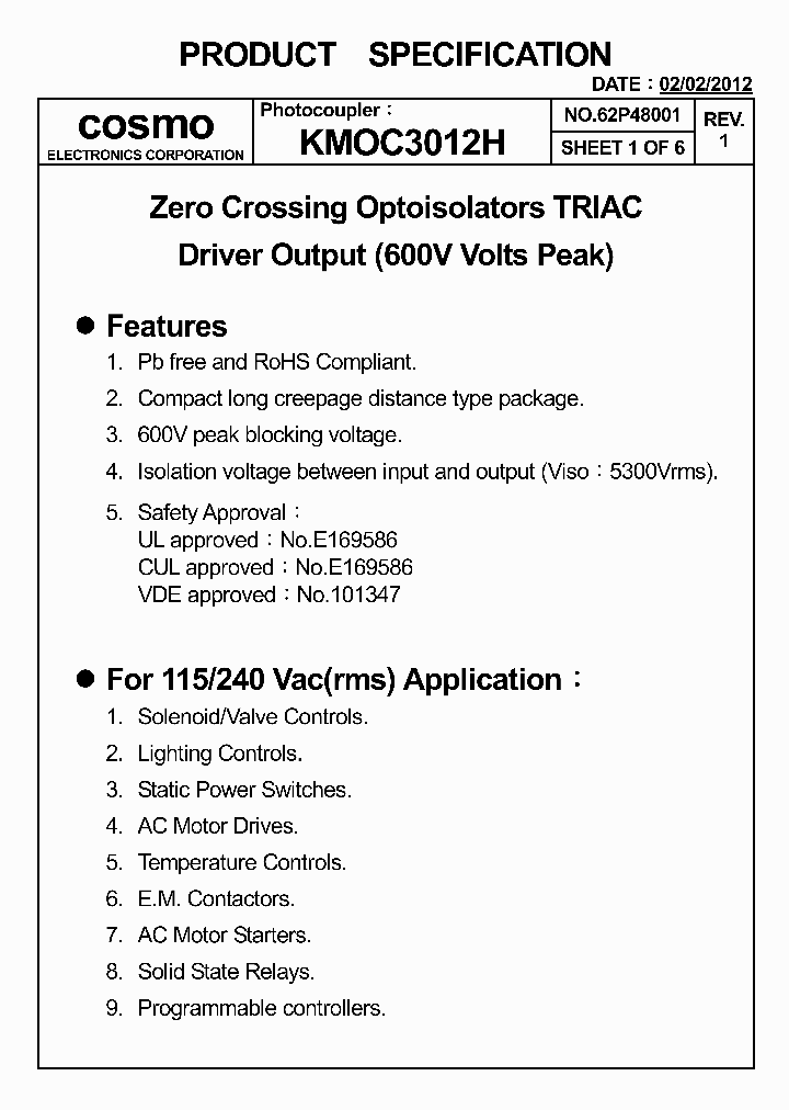 KMOC3012H_4922836.PDF Datasheet