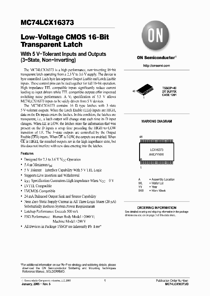 MC74LCX16373DTR2_4929093.PDF Datasheet