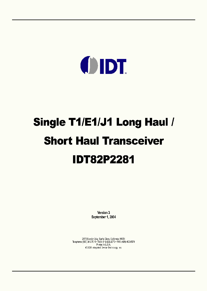IDT82P2281_4941635.PDF Datasheet
