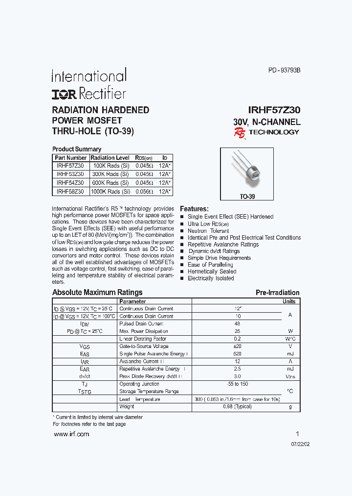 IRHF58Z30_5008178.PDF Datasheet