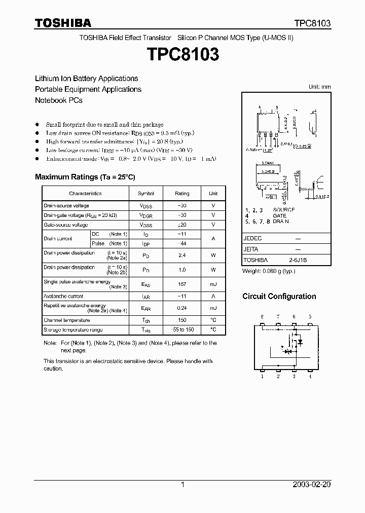 TPC8103_5037845.PDF Datasheet