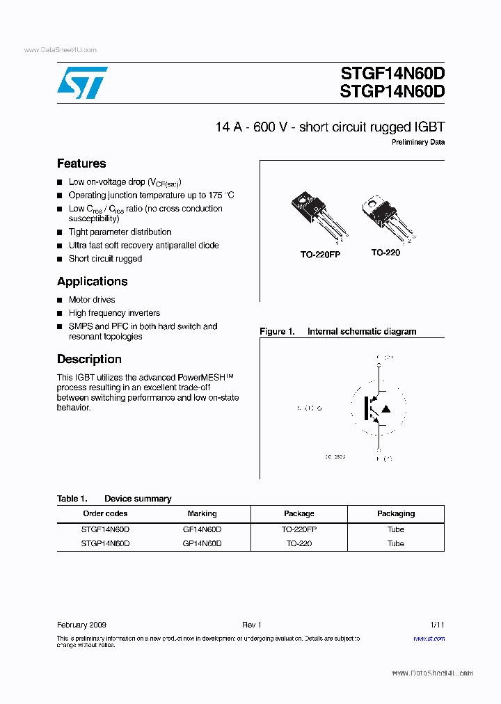 STGF14N60D_5042207.PDF Datasheet