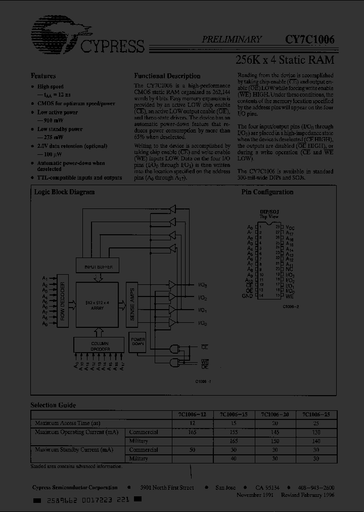 CY7C1006-25DMB_5044648.PDF Datasheet