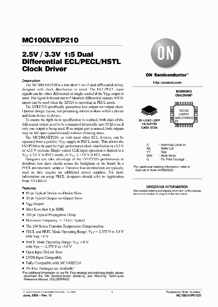 MC100LVEP210FAG_5051531.PDF Datasheet