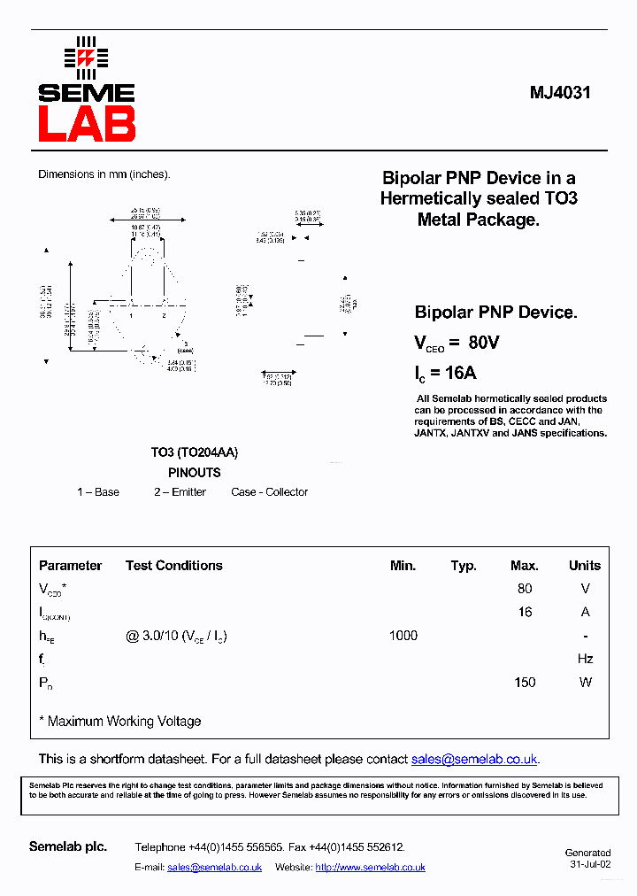 MJ4031_5094890.PDF Datasheet