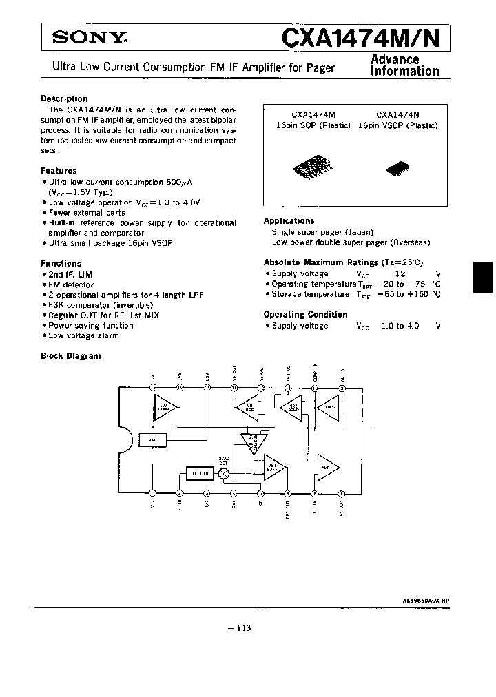 CXA1474N_5119677.PDF Datasheet