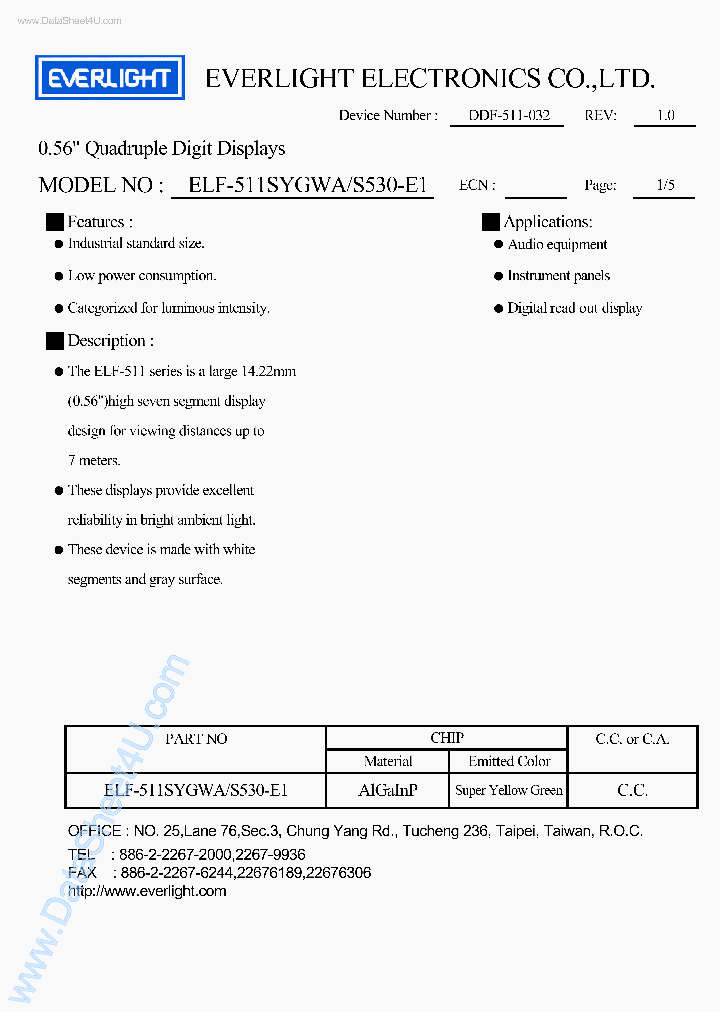 ELF-511SYGWAS530-E1_5127519.PDF Datasheet