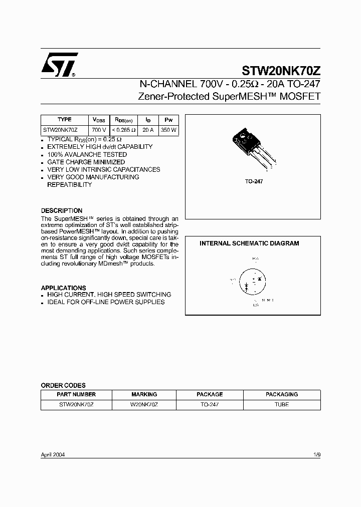 STW20NK70Z_5186422.PDF Datasheet