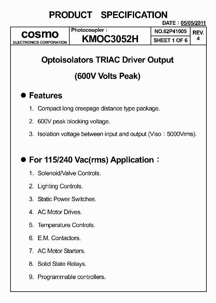 KMOC3052H_5196017.PDF Datasheet