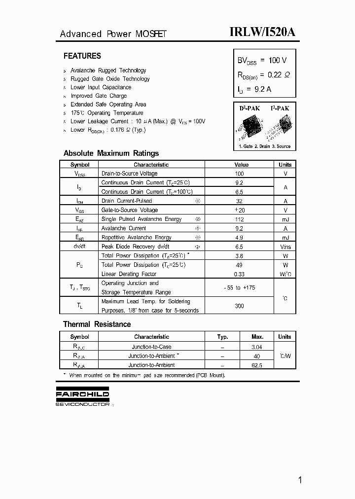 IRLI520A_5205235.PDF Datasheet