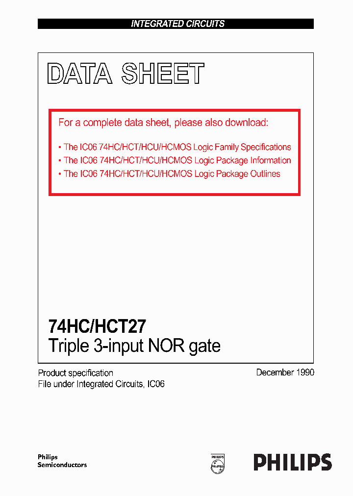 74HCT27N_5226256.PDF Datasheet