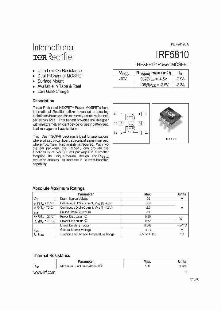 IRF5810TR_5226787.PDF Datasheet