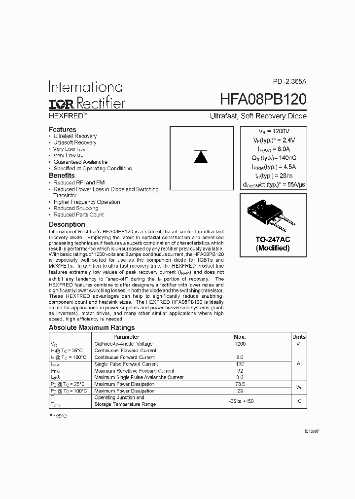 HFA08PB120S_5244302.PDF Datasheet