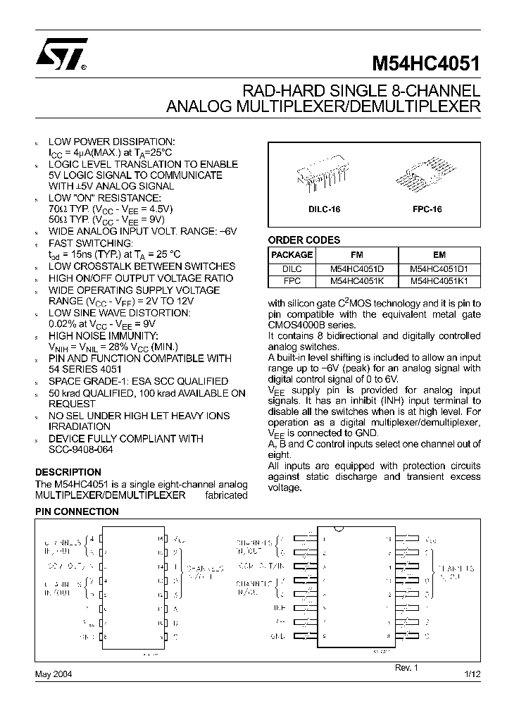 M54HC4051_5247709.PDF Datasheet