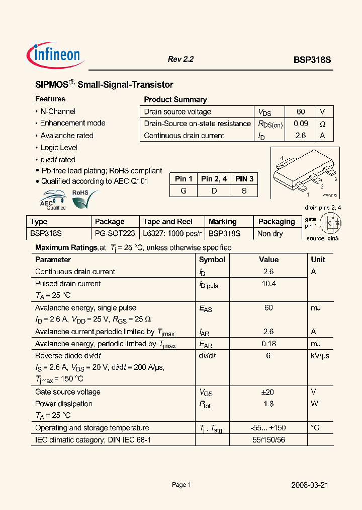 BSP318S08_5358401.PDF Datasheet