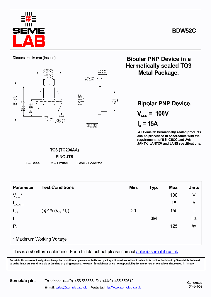 BDW52C_5360502.PDF Datasheet