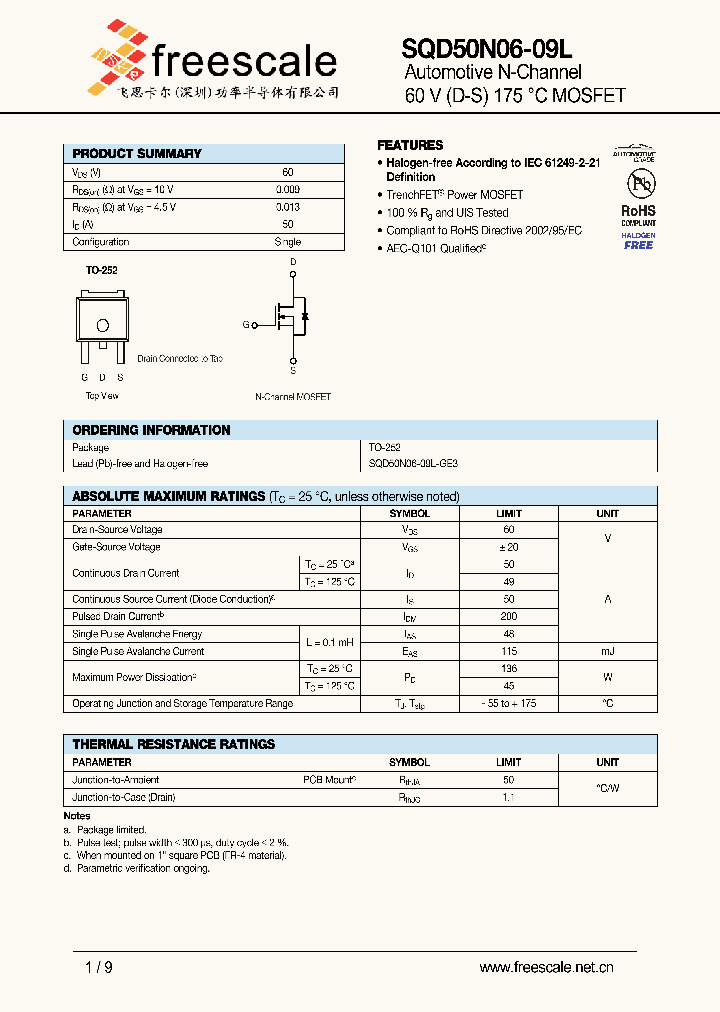 SQD50N06-09L_5360624.PDF Datasheet