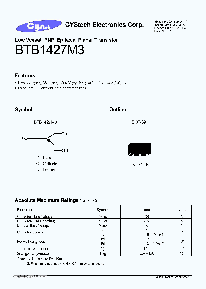 BTB1427M3_5367299.PDF Datasheet