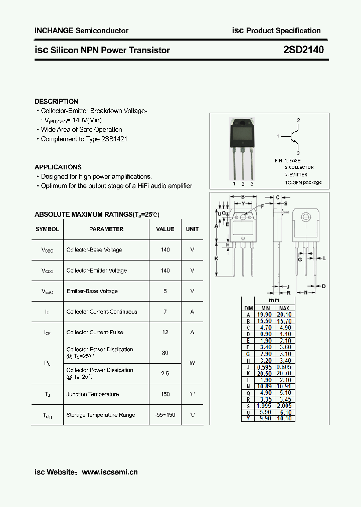 2SD2140_5367540.PDF Datasheet