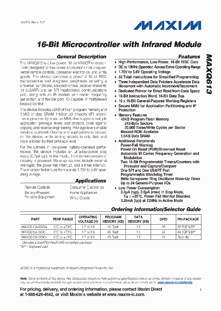 MAXQ613A-0000_5392616.PDF Datasheet