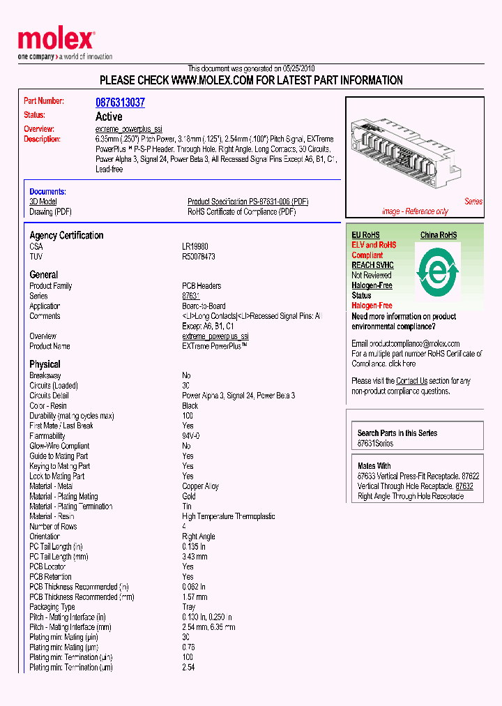 87631-3037_5400524.PDF Datasheet