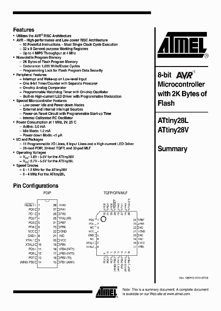 ATTINY28L06_5401361.PDF Datasheet