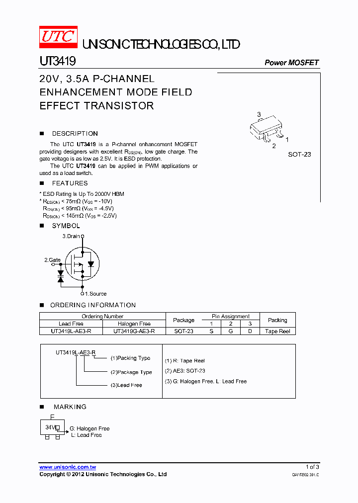 UT3419G-AE3-R_5405029.PDF Datasheet