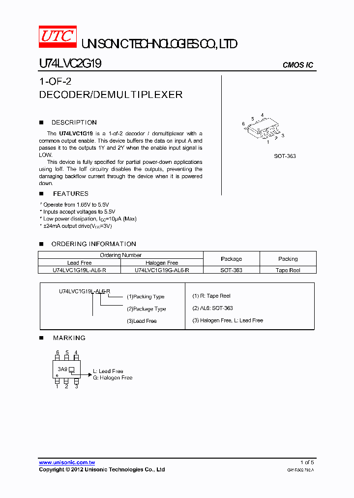 U74LVC1G19G-AL6-R_5405035.PDF Datasheet