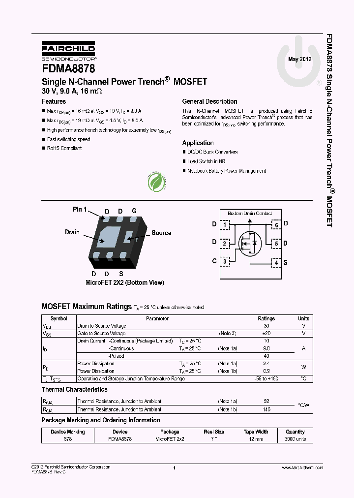 FDMA8878_5409596.PDF Datasheet