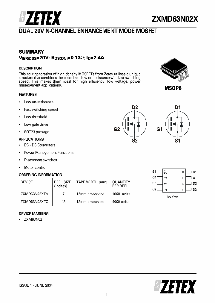 ZXMD63N02X_5424547.PDF Datasheet