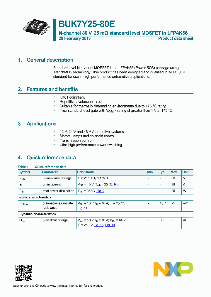 BUK7Y25-80E_5429742.PDF Datasheet