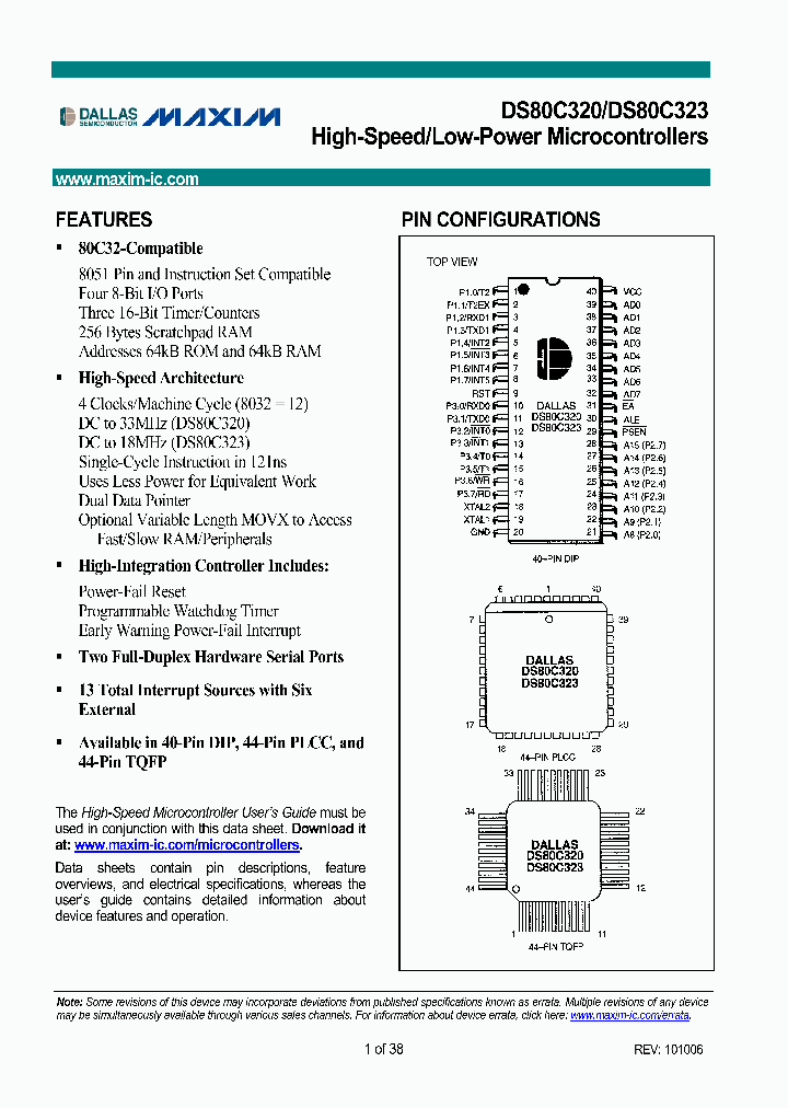 DS80C320-QCGTAMPR_5439310.PDF Datasheet