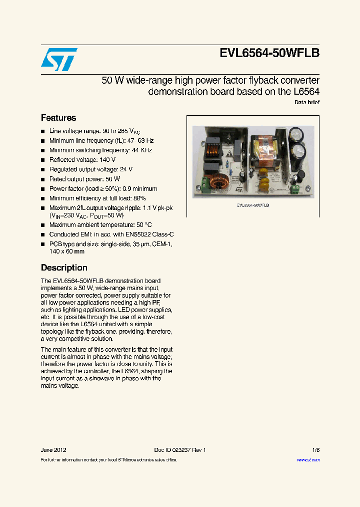 EVL6564-50WFLB_5474582.PDF Datasheet