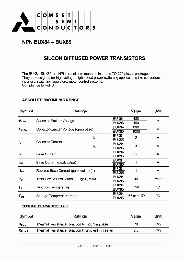 BUX84_5526207.PDF Datasheet