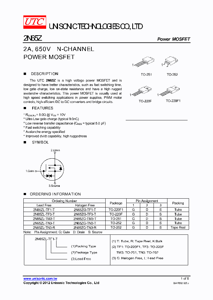 2N65ZL-TF1-T_5529844.PDF Datasheet